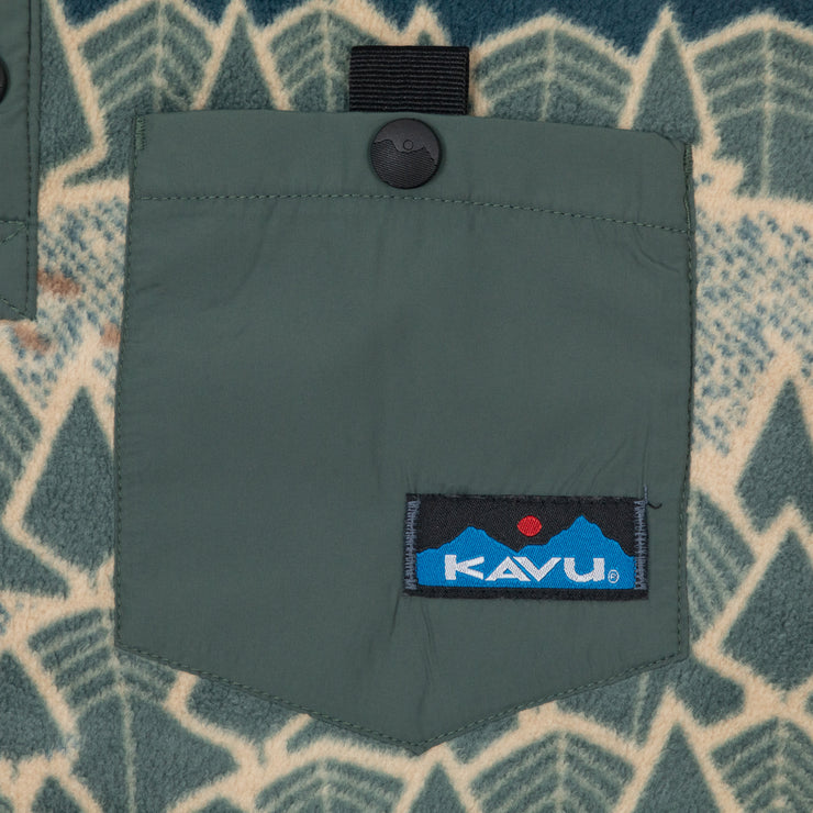 KAVU Teannaway Sasquatch Fleece Pullover in GREEN & BEIGE