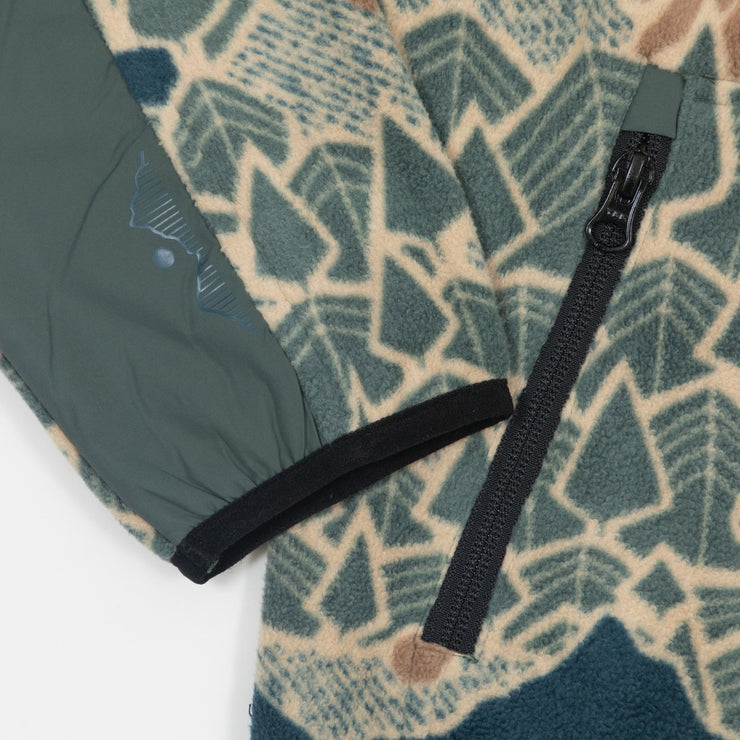 KAVU Teannaway Sasquatch Fleece Pullover in GREEN & BEIGE