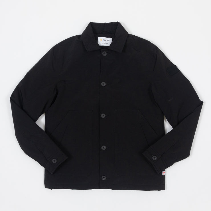 FARAH Telex Overshirt Coat in BLACK
