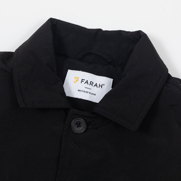 FARAH Telex Overshirt Coat in BLACK