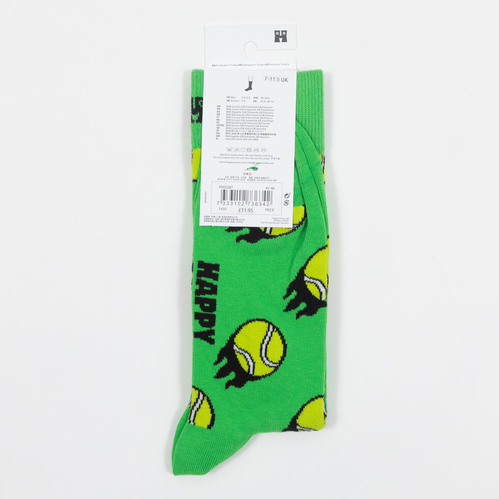 HAPPY SOCKS Tennis Ball Socks in GREEN