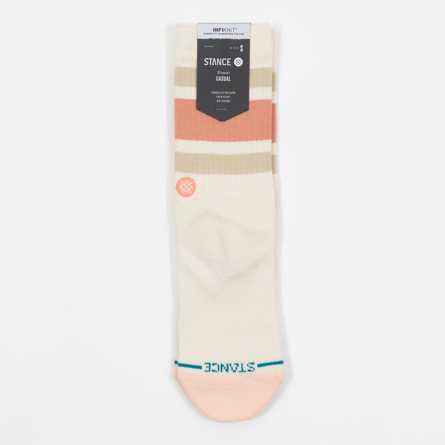 Womens STANCE The Boyd ST Socks in CREAM & PINK
