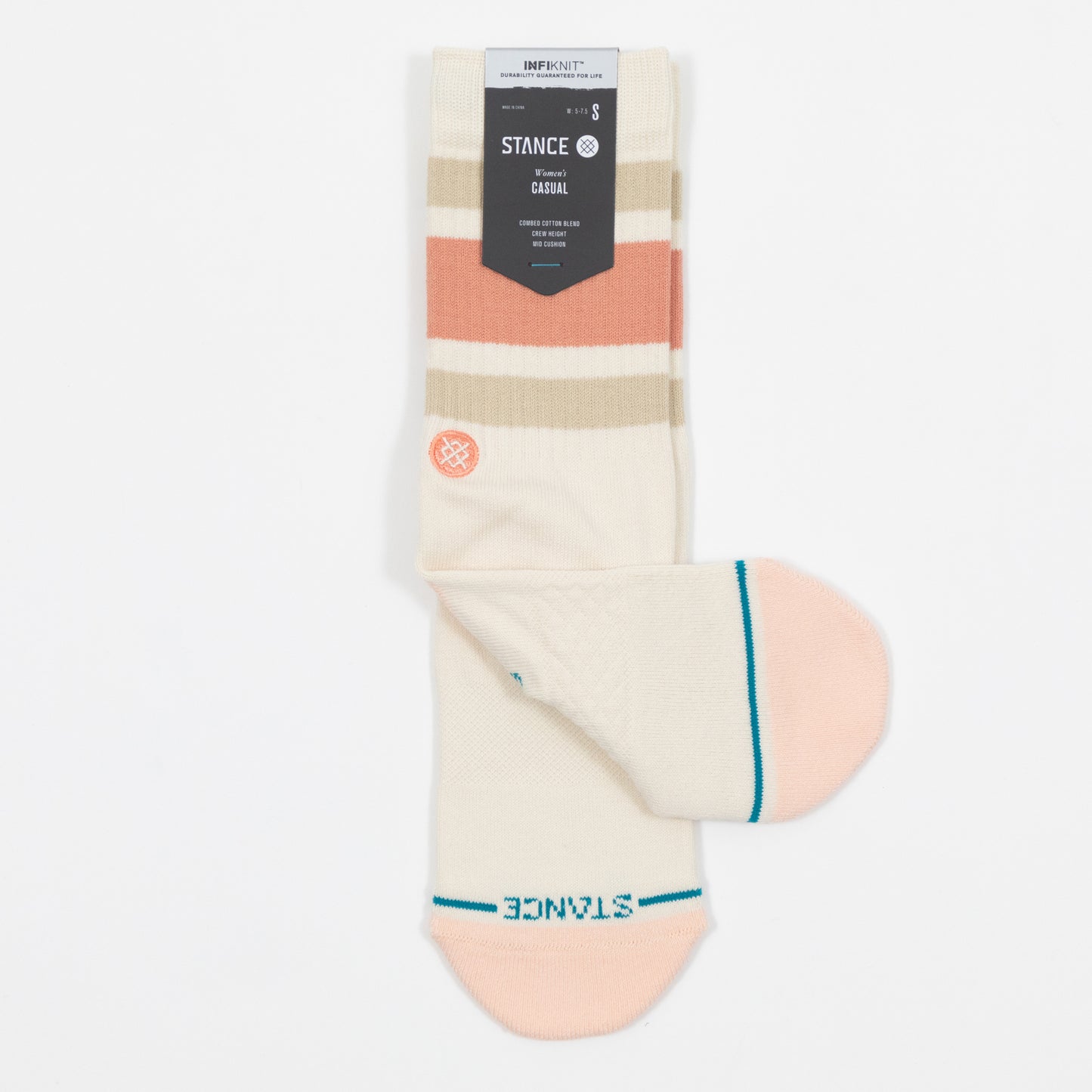 Womens STANCE The Boyd ST Socks in CREAM & PINK