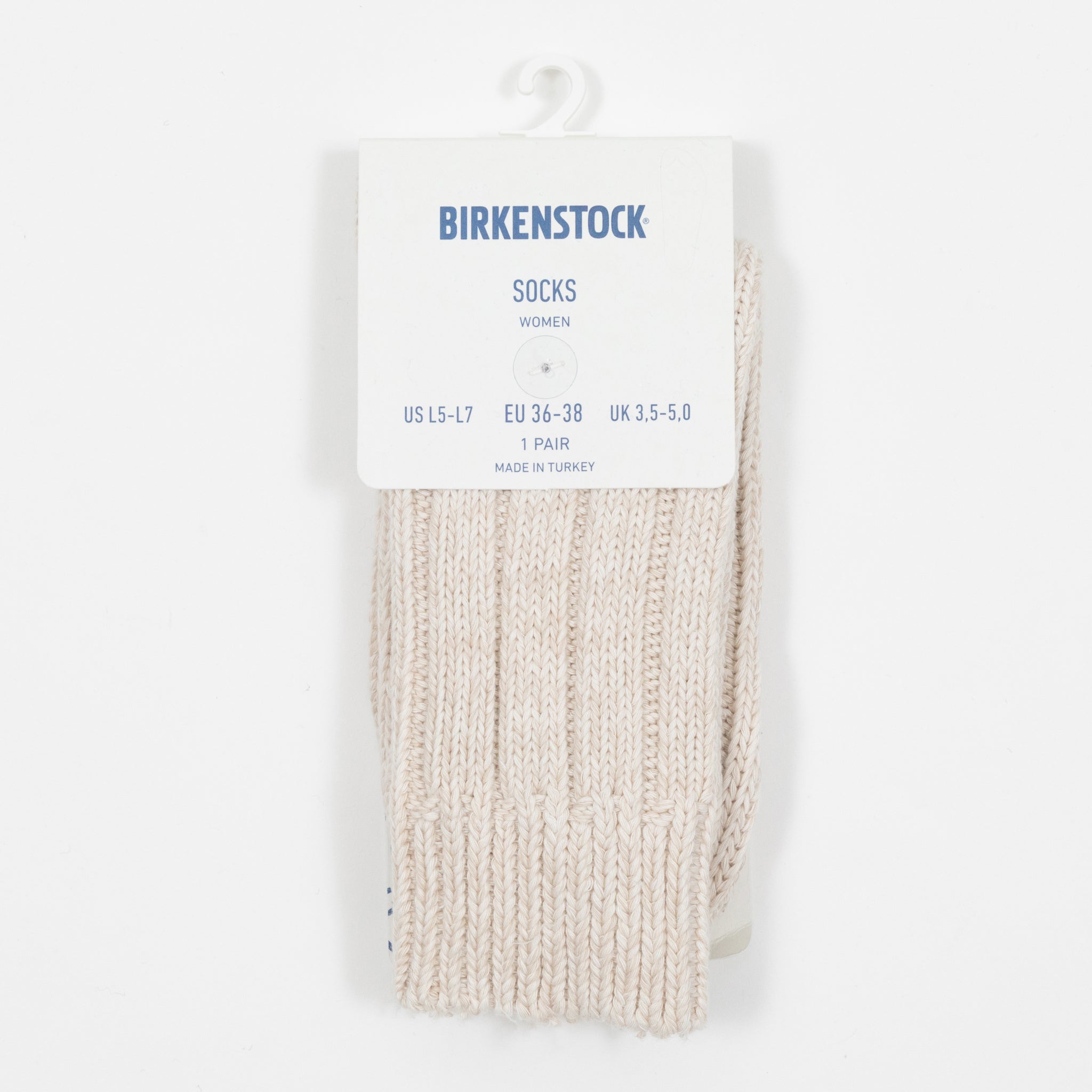 Womens BIRKENSTOCK Twist Thick Socks in CREAM