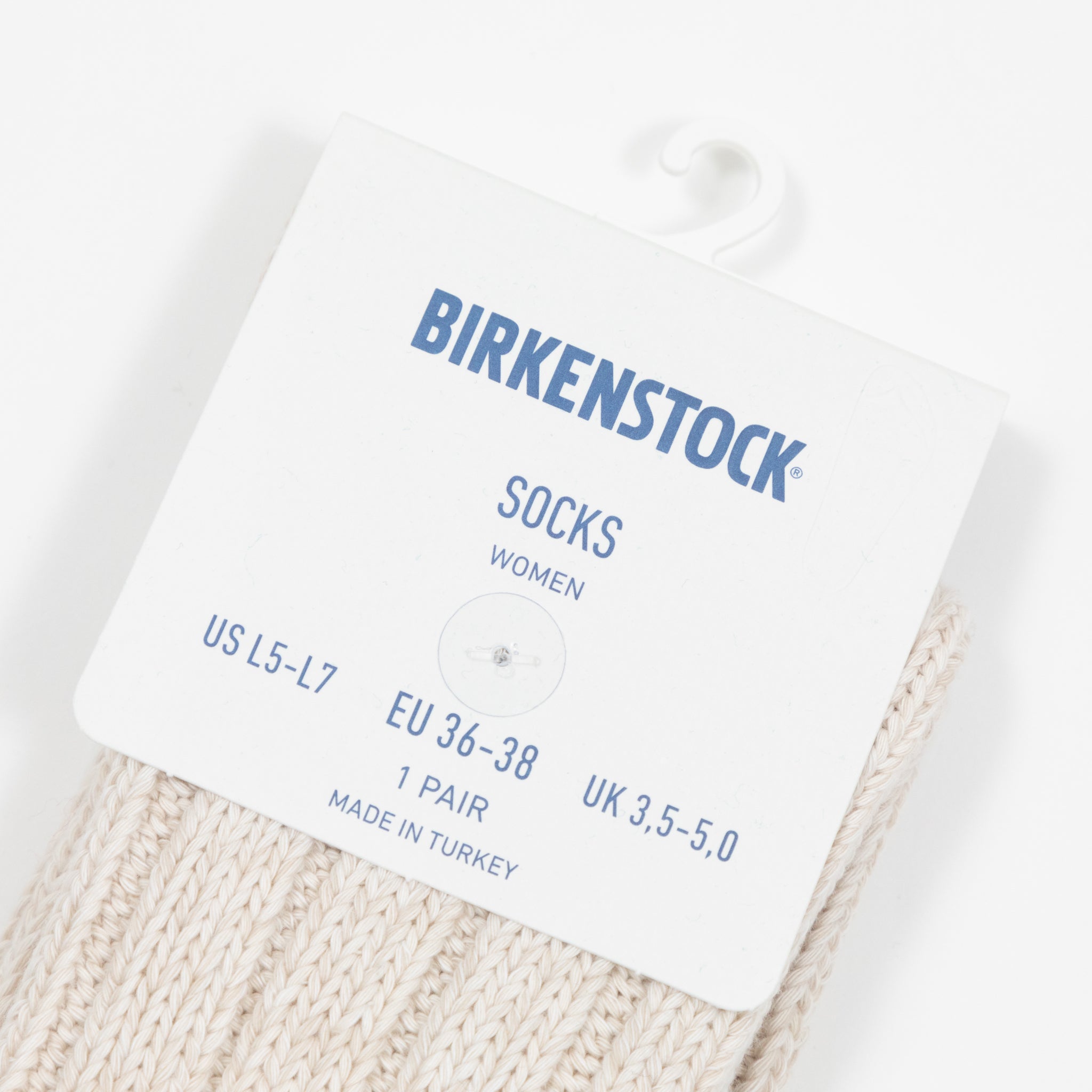Womens BIRKENSTOCK Twist Thick Socks in CREAM