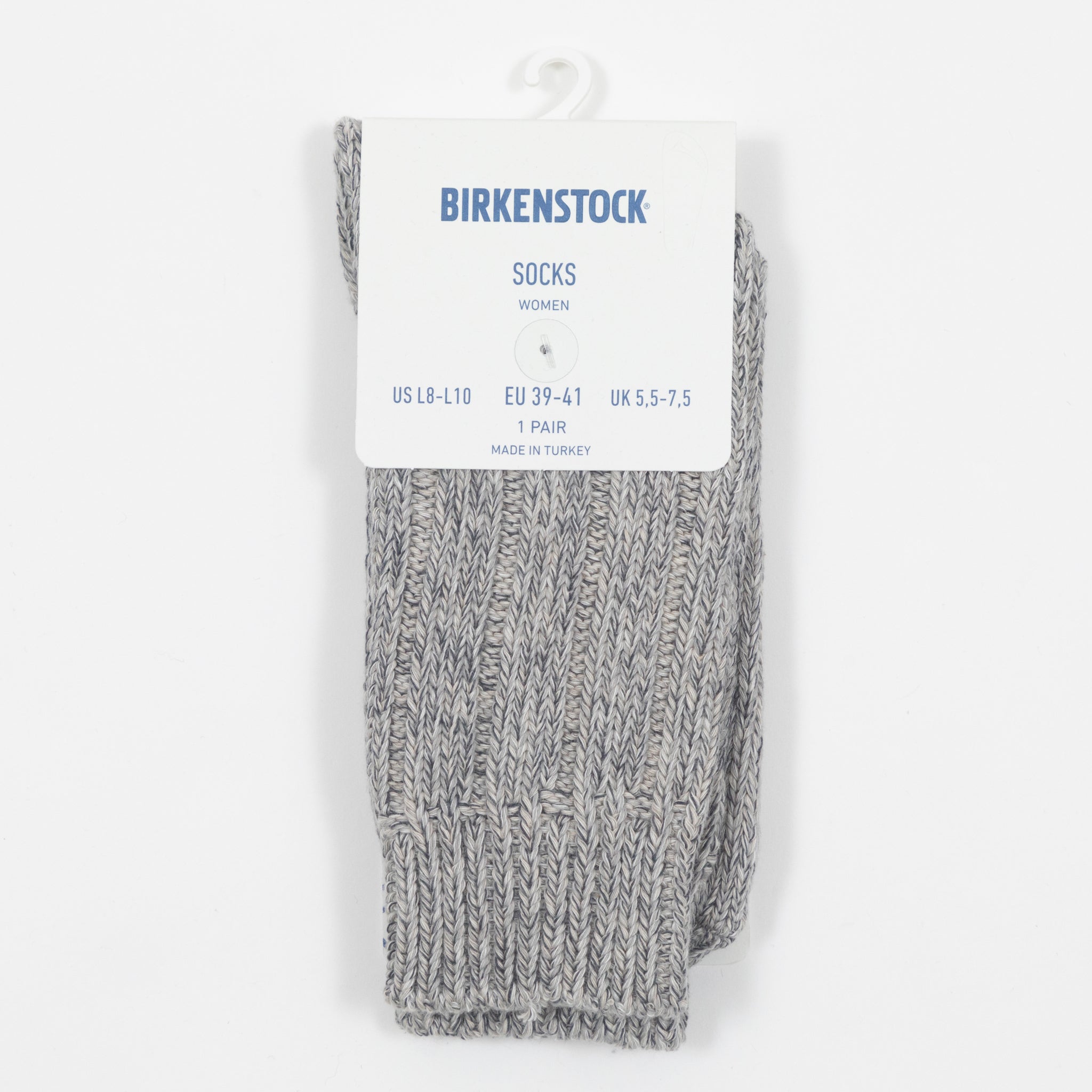 Womens BIRKENSTOCK Twist Thick Socks in LIGHT GRAY