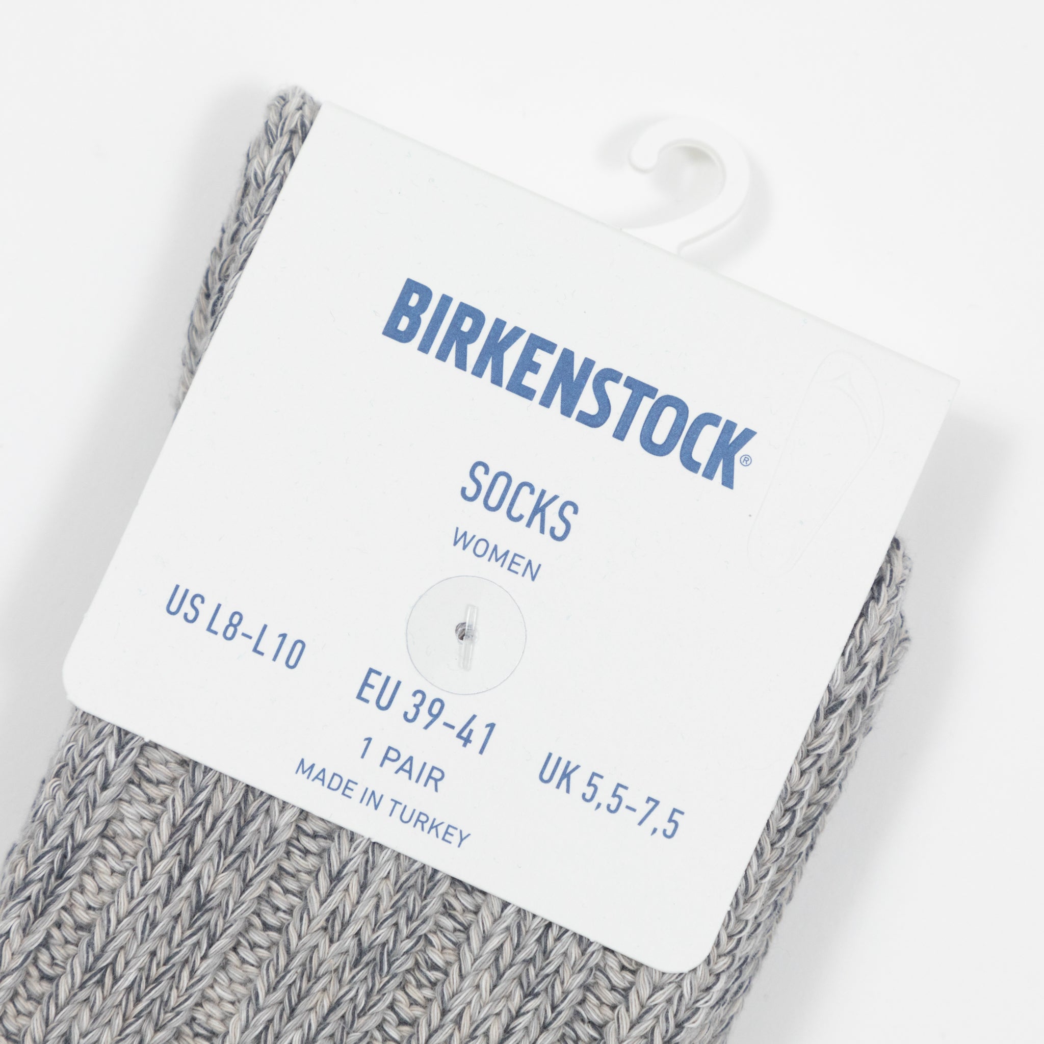 Womens BIRKENSTOCK Twist Thick Socks in LIGHT GRAY