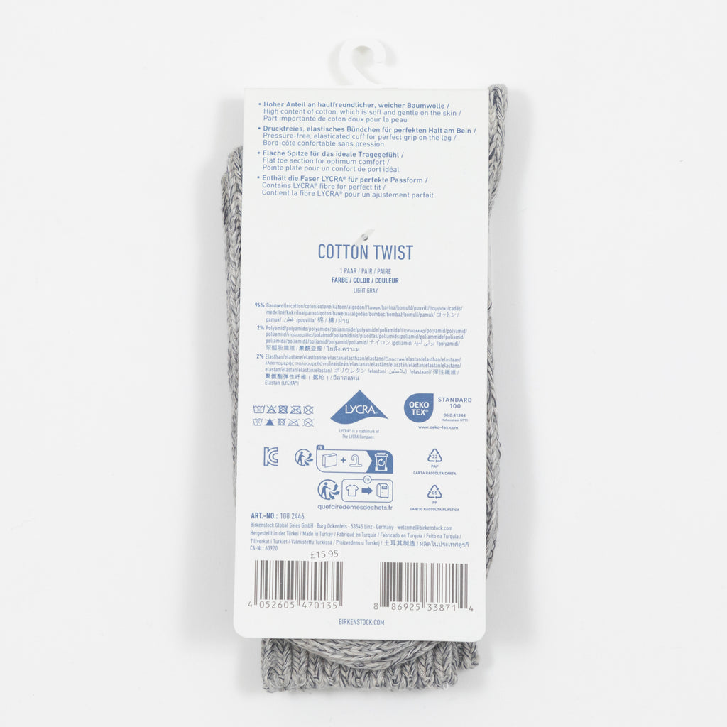 Womens BIRKENSTOCK Twist Thick Socks in LIGHT GRAY