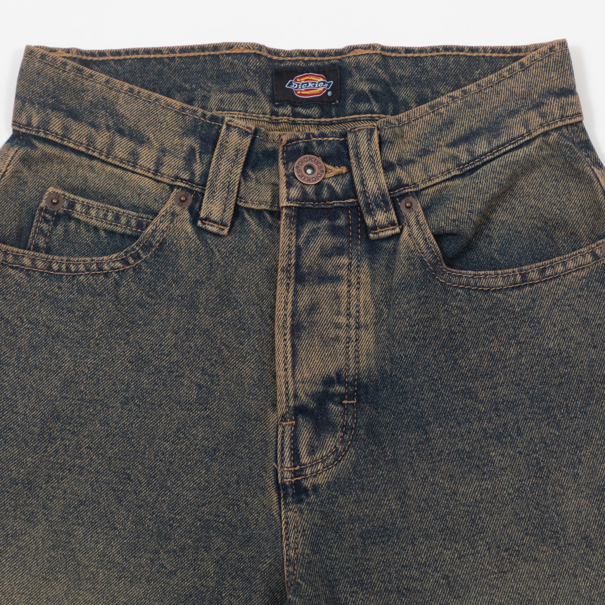 Womens DICKIES Thomasville Denim Pant in YELLOW FADE INDIGO