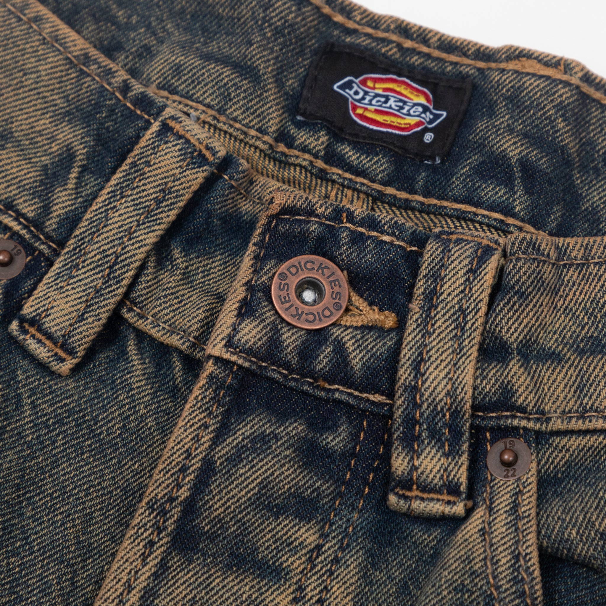 Womens DICKIES Thomasville Denim Pant in YELLOW FADE INDIGO