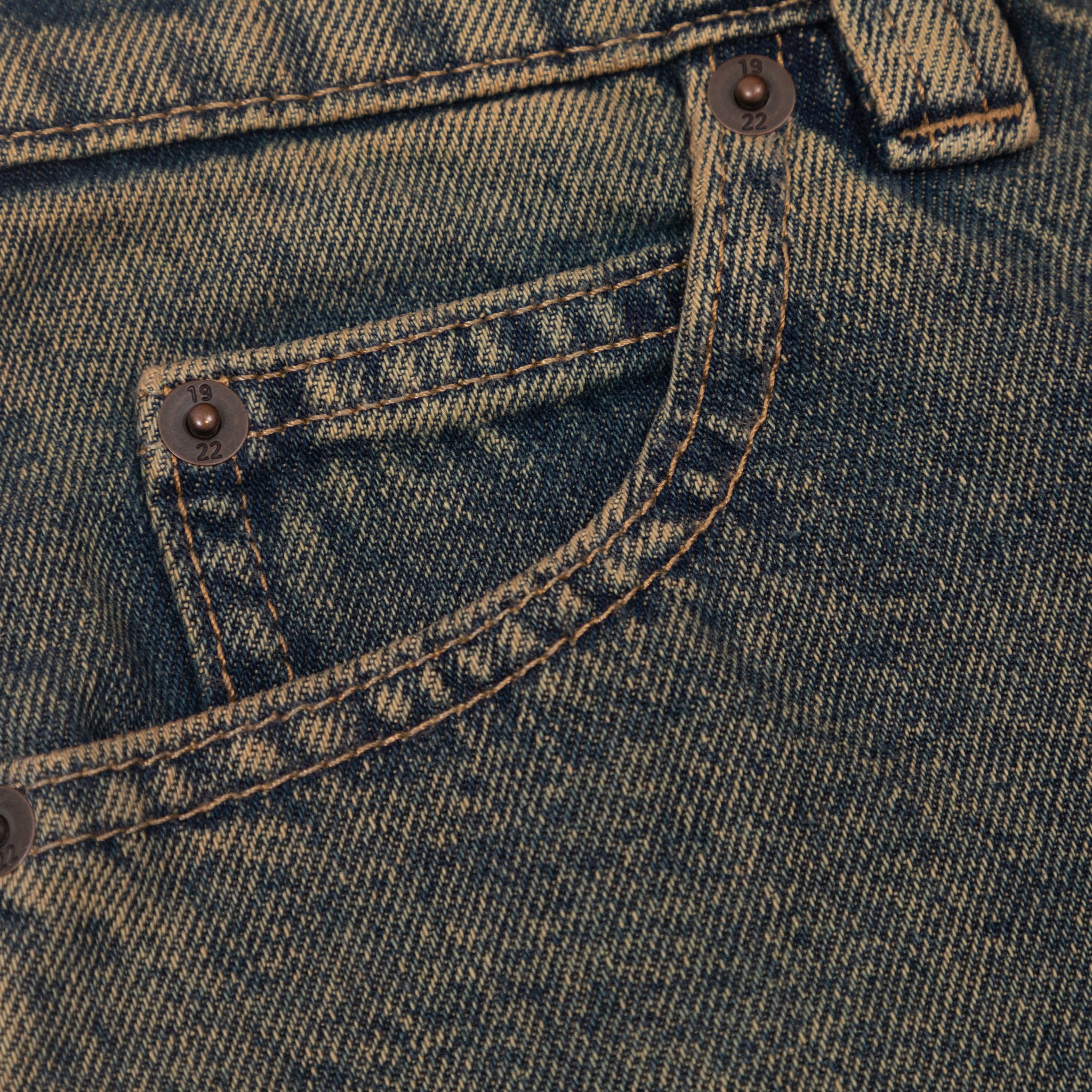 Womens DICKIES Thomasville Denim Pant in YELLOW FADE INDIGO