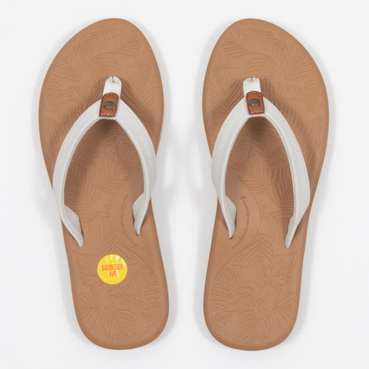 Womens REEF Tides Flip Flops in WHITE