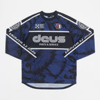 DEUS EX MACHINA Tillment Moto Jersey in BLUE & BLACK