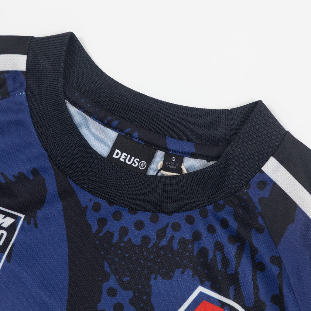 DEUS EX MACHINA Tillment Moto Jersey in BLUE & BLACK