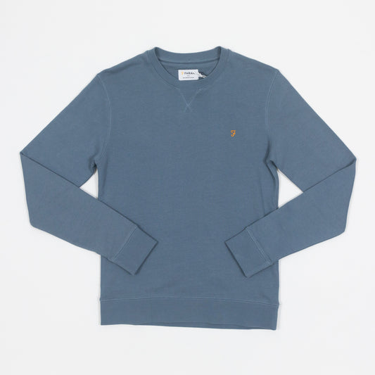 FARAH Tim Crew Sweatshirt in CHALK BLUE