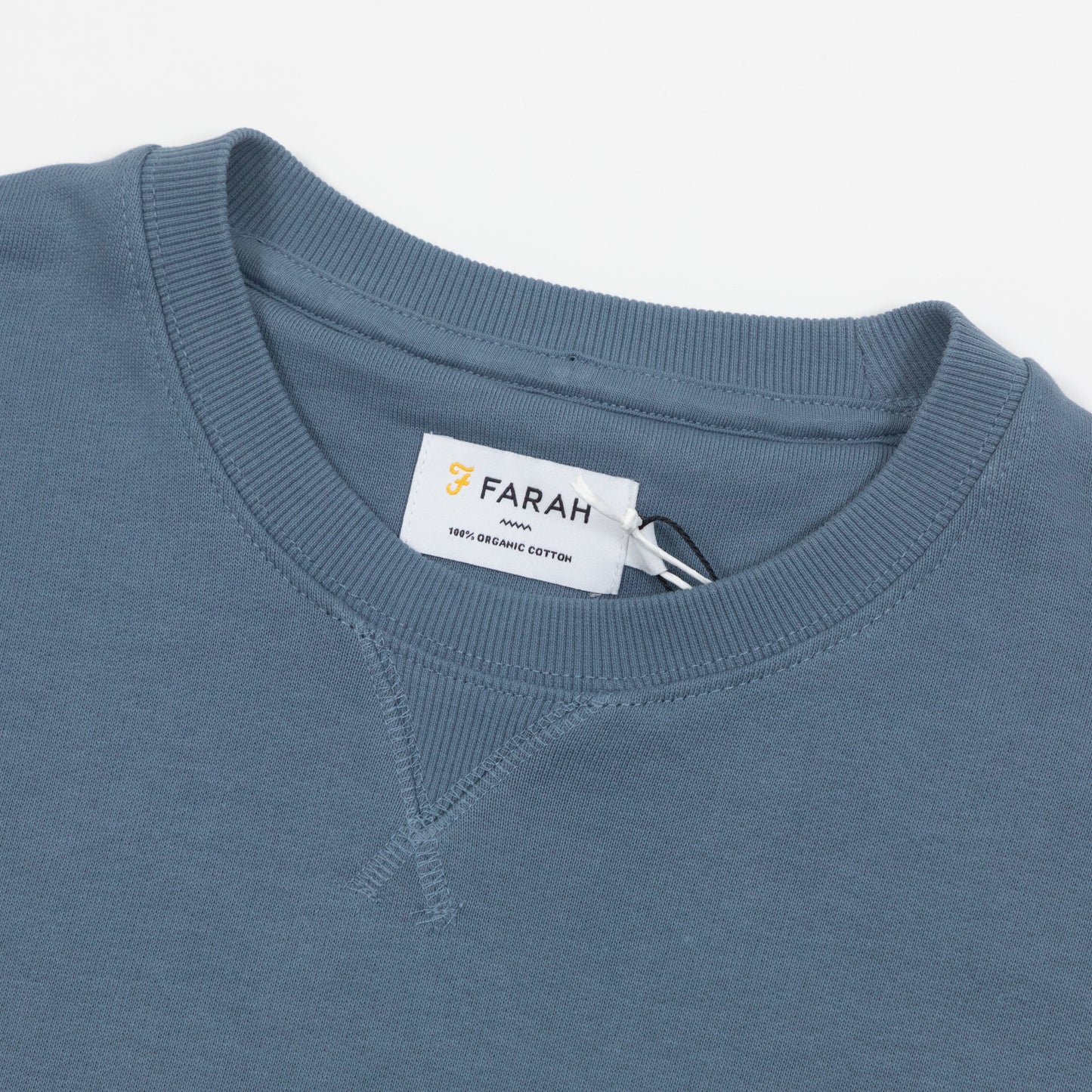 FARAH Tim Crew Sweatshirt in CHALK BLUE