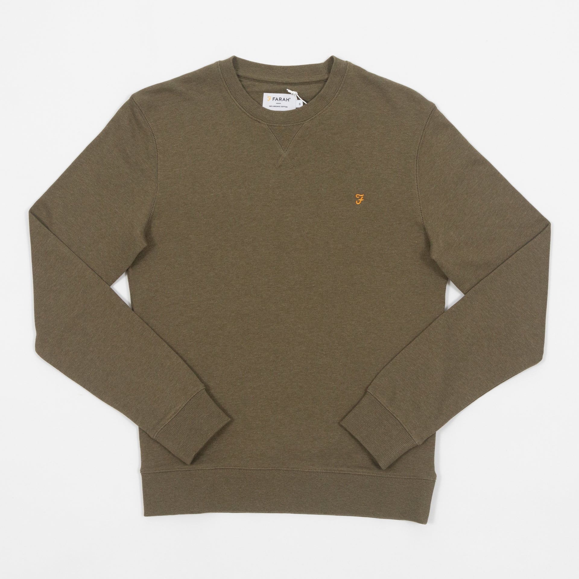 FARAH Tim Sweatshirt in Green Classic Comfortable – CACTWS