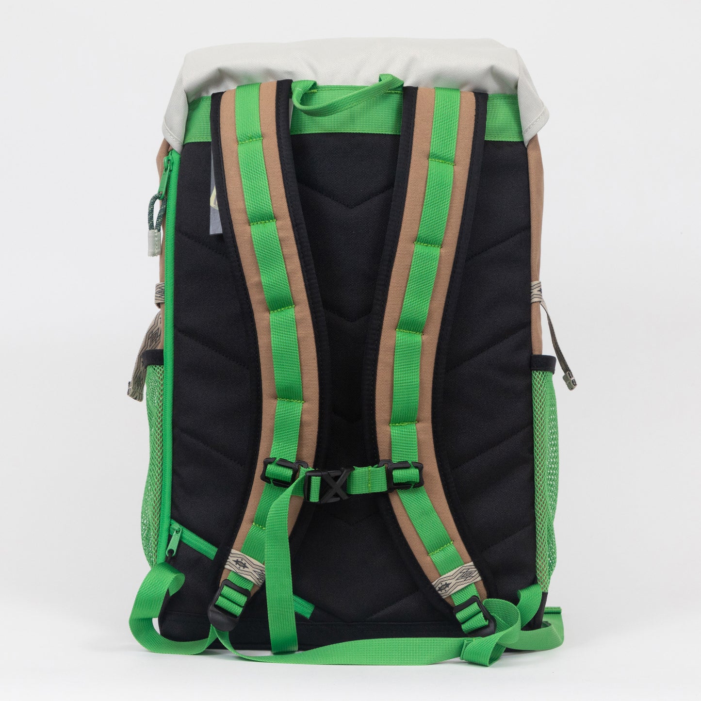 KAVU Timaru Backpack in GREEN & TAN