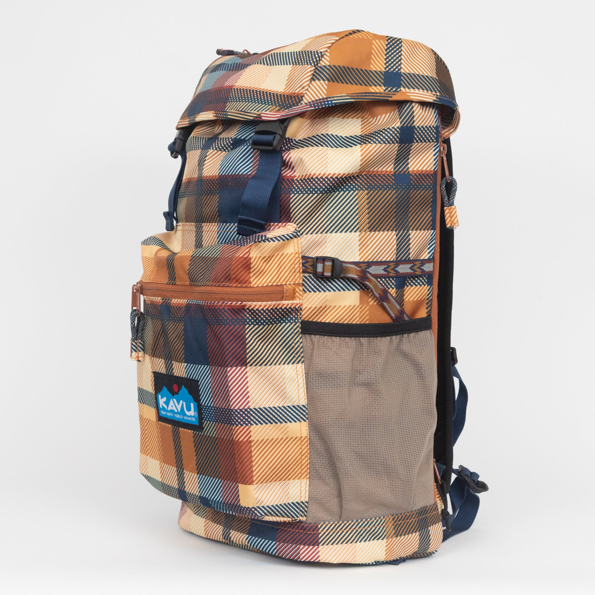 KAVU Timaru Backpack in CABIN PLAID