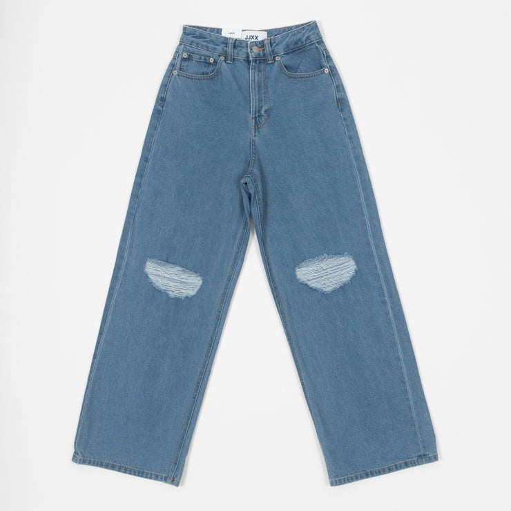 Womens JJXX Tokyo Wide Fit Ripped Jeans in LIGHT BLUE DENIM