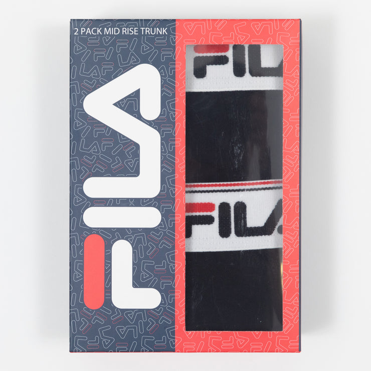 FILA Tristan 2 Pack Trunk Boxers in BLACK