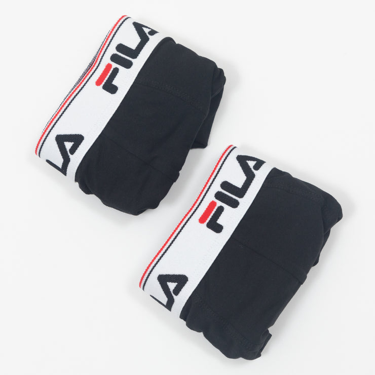 FILA Tristan 2 Pack Trunk Boxers in BLACK