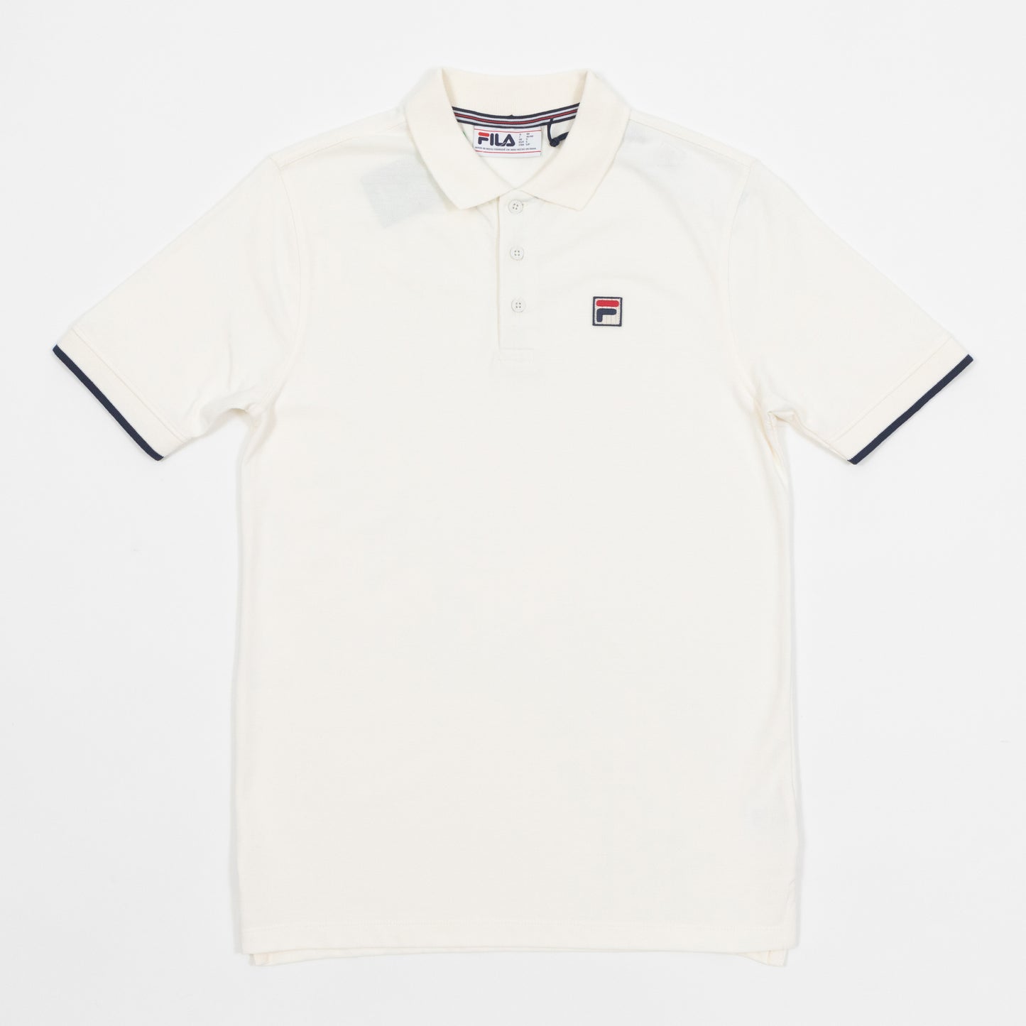 FILA Two Button Tipped Rib Basic Polo in WHITE