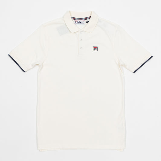 FILA Two Button Tipped Rib Basic Polo in WHITE