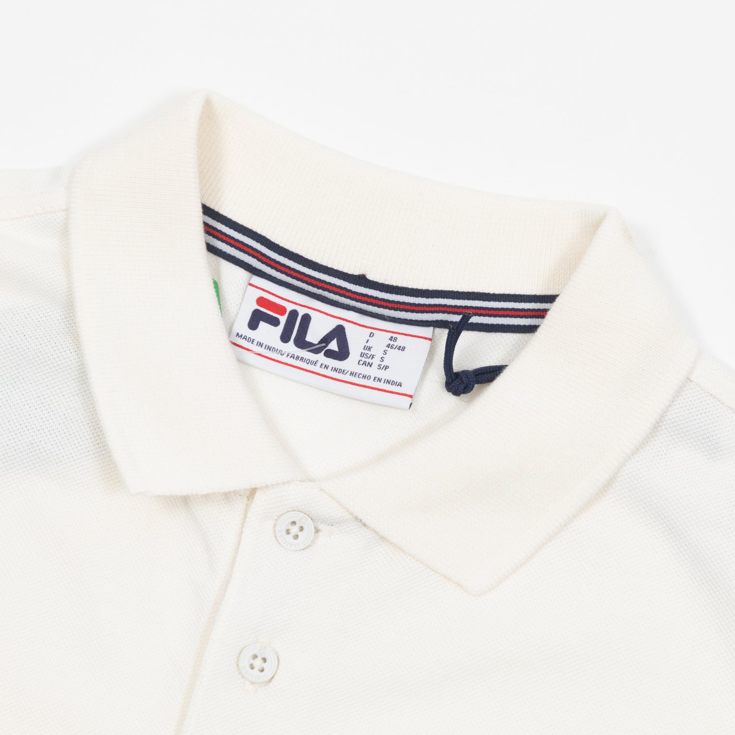 FILA Two Button Tipped Rib Basic Polo in WHITE