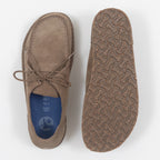 BIRKENSTOCK Utti Lace Suede Leather Shoes in GRAY TAUPE