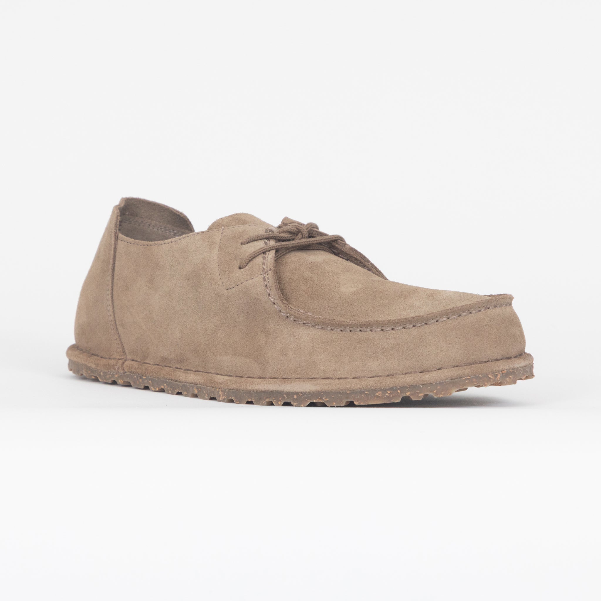 BIRKENSTOCK Utti Lace Suede Leather Shoes in GRAY TAUPE