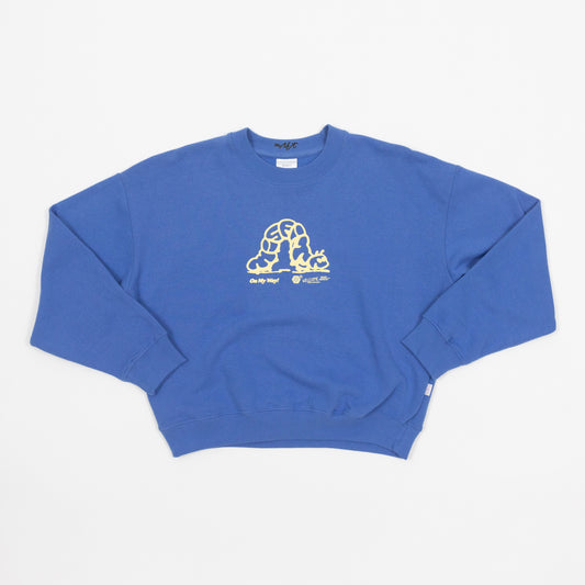 Women's MISFIT SHAPES Very Hungry Cropped Sweatshirt in BLUE