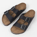 BIRKENSTOCK Arizona Oiled Leather Sandals in BLACK