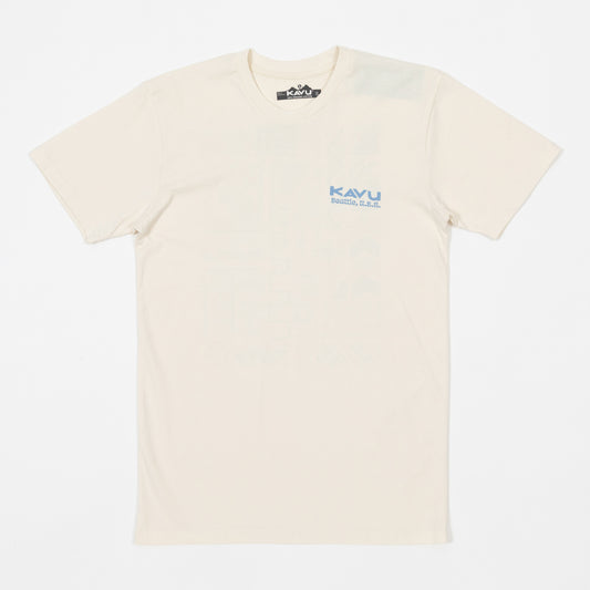 KAVU Chalk Mark Graphic T-Shirt in CREAM