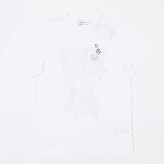 FARAH Darwin Graphic T-Shirt in WHITE