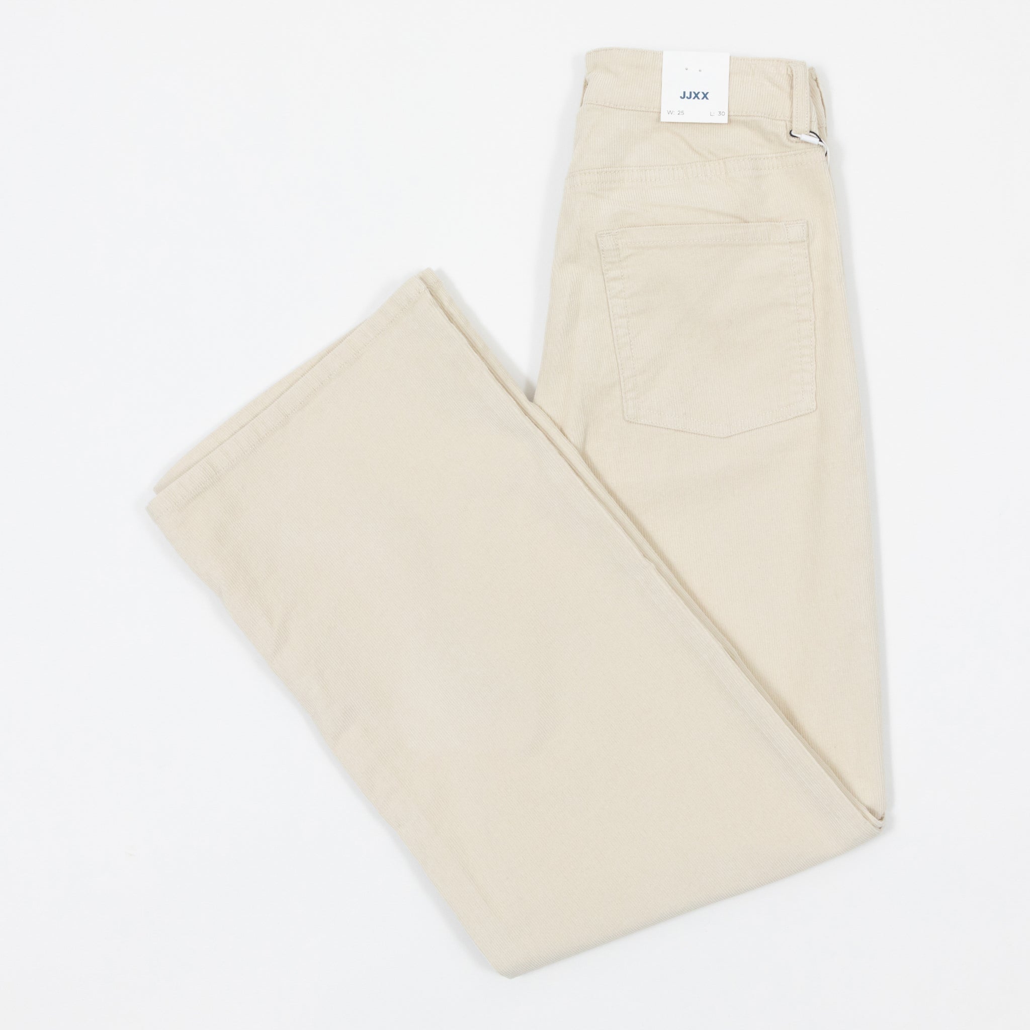 Womens JJXX Zoe Gelly Corduroy Wide Trousers in CREAM