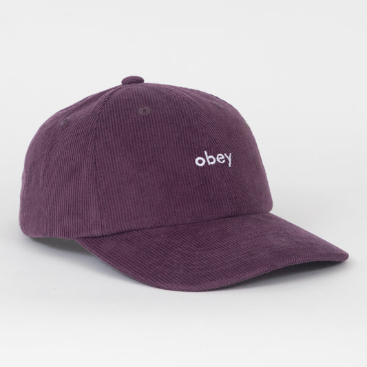 OBEY Lowercase Corduroy Cap in PURPLE