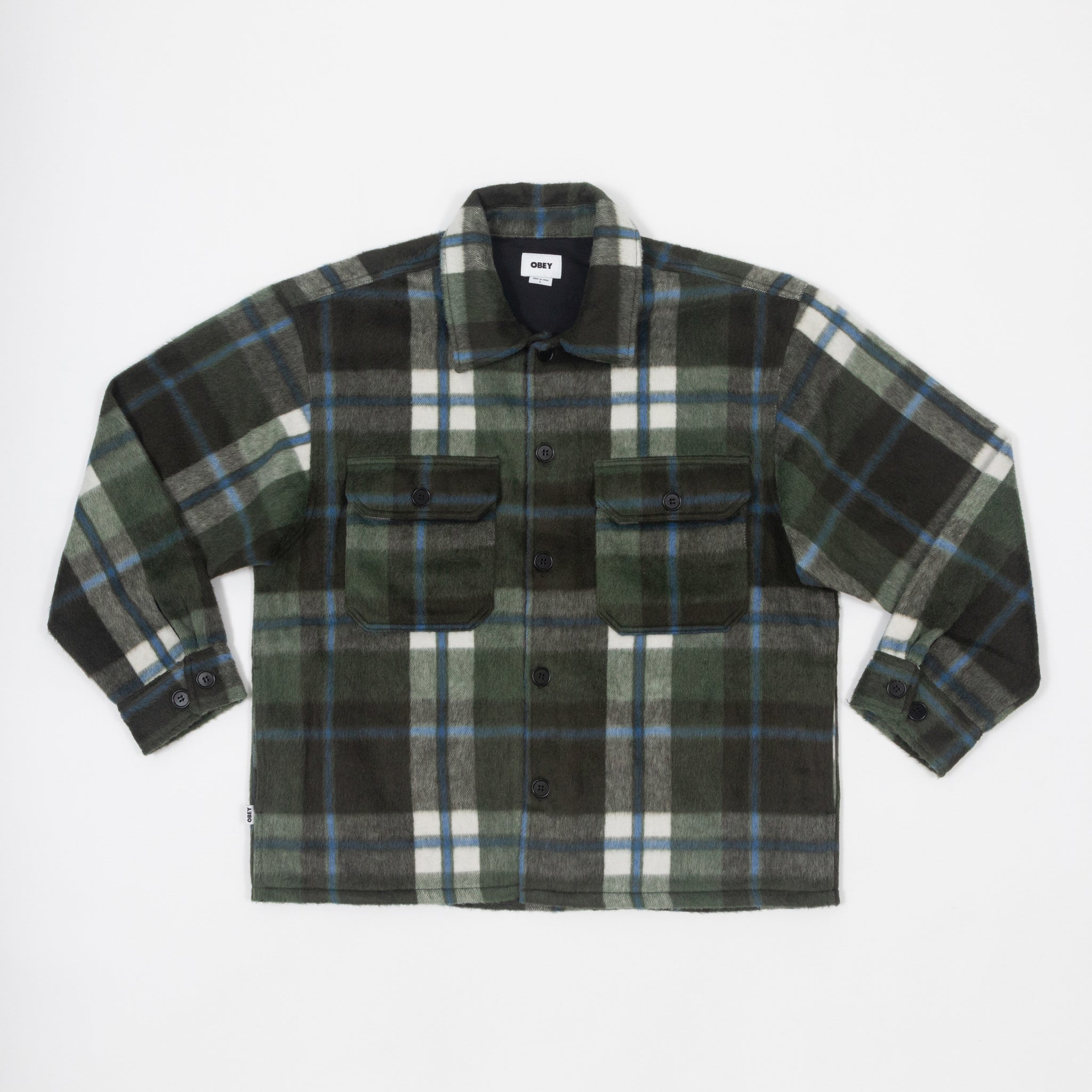 OBEY Stanton Shirt Jacket in GREEN