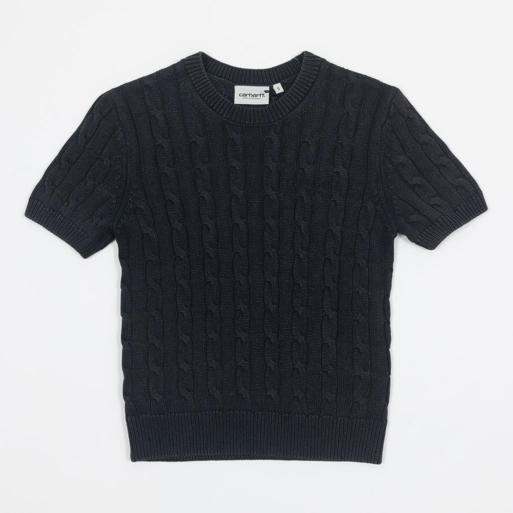 Womens CARHARTT WIP Carter Knit T-Shirt in CHARCOAL
