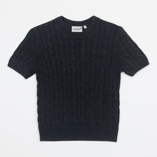 Womens CARHARTT WIP Carter Knit T-Shirt in CHARCOAL