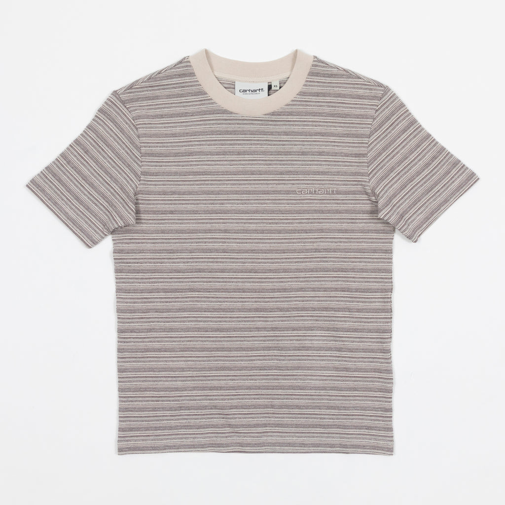 Womens CARHARTT WIP Gellar Stripe T-Shirt in BEIGE