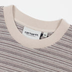 Womens CARHARTT WIP Gellar Stripe T-Shirt in BEIGE