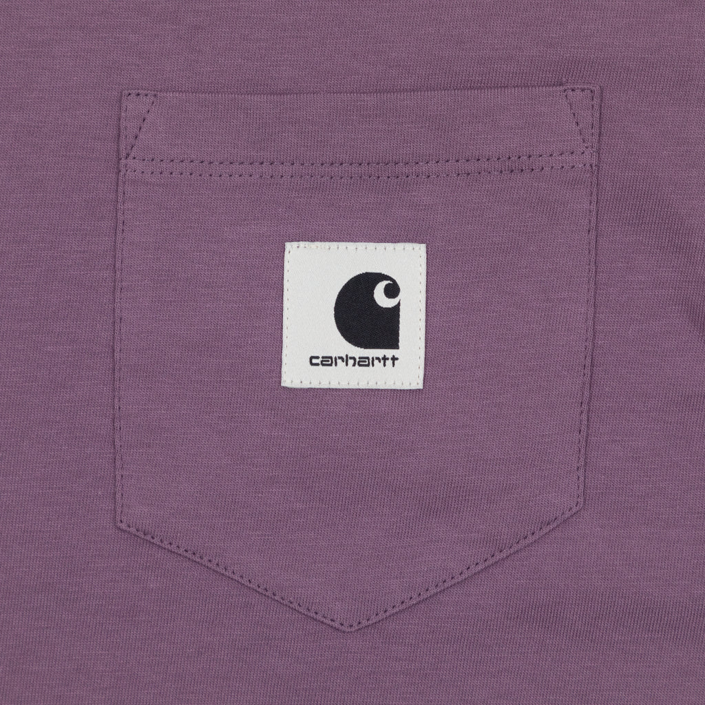 Womens CARHARTT WIP Pocket T-Shirt in PURPLE