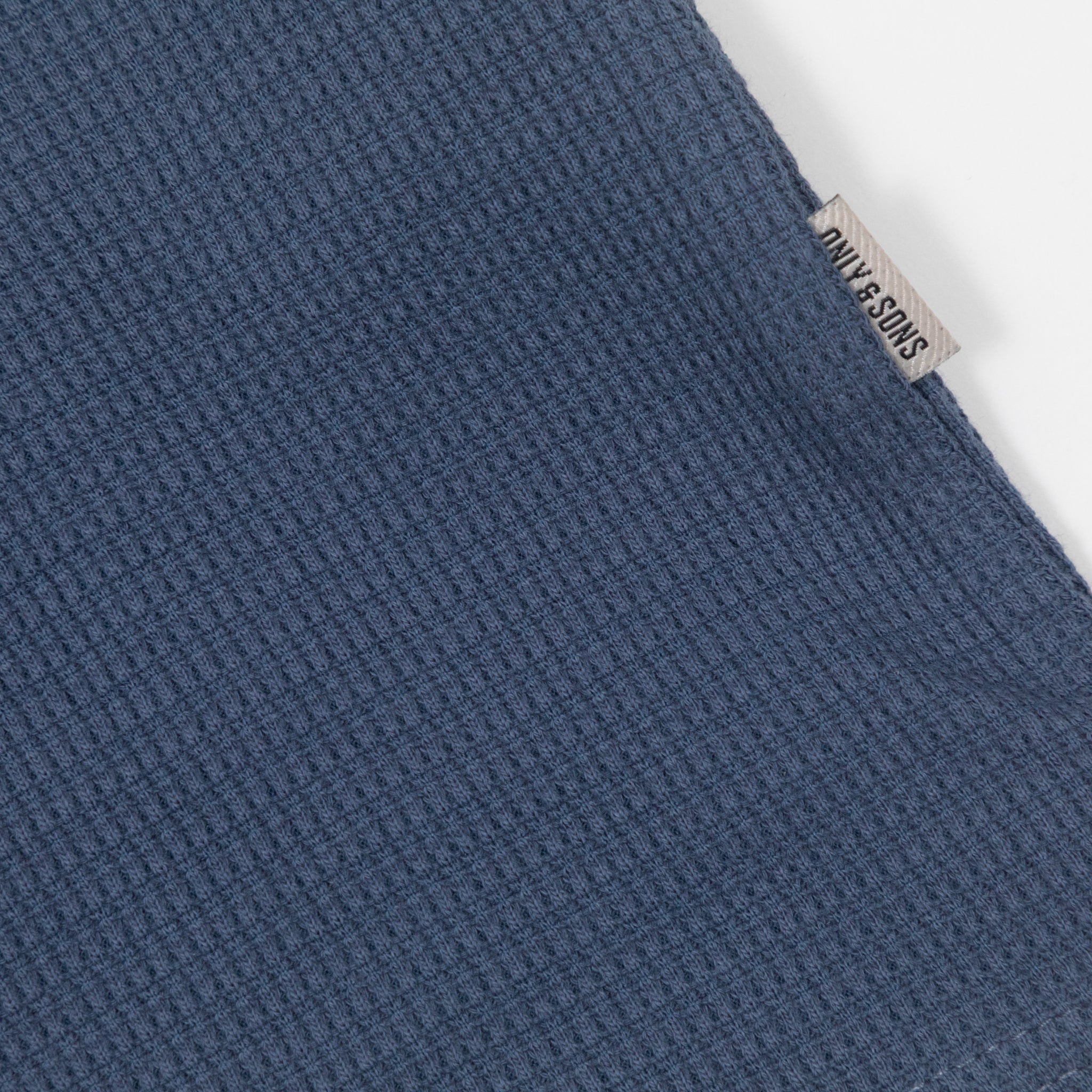 only and sons quarter zip polo shirt blue branding