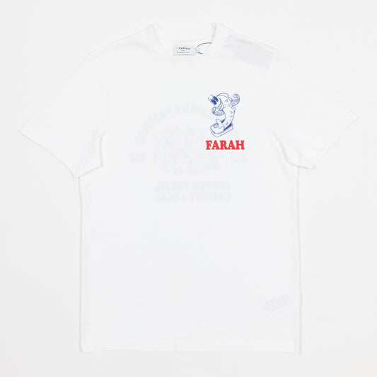 FARAH Wake Graphic T-Shirt in WHITE