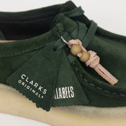 Womens CLARKS ORIGINALS Wallabee Cup Suede Shoes in DARK GREEN