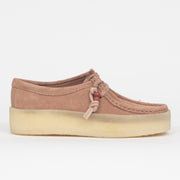 Womens CLARKS ORIGINALS Wallabee Cup Suede Shoes in PINK