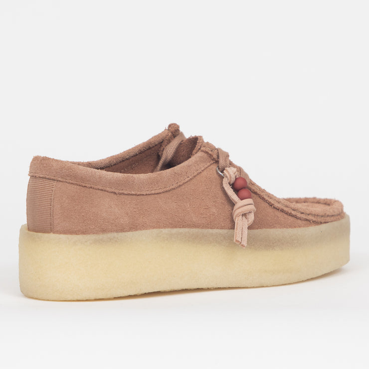 Womens CLARKS ORIGINALS Wallabee Cup Suede Shoes in PINK