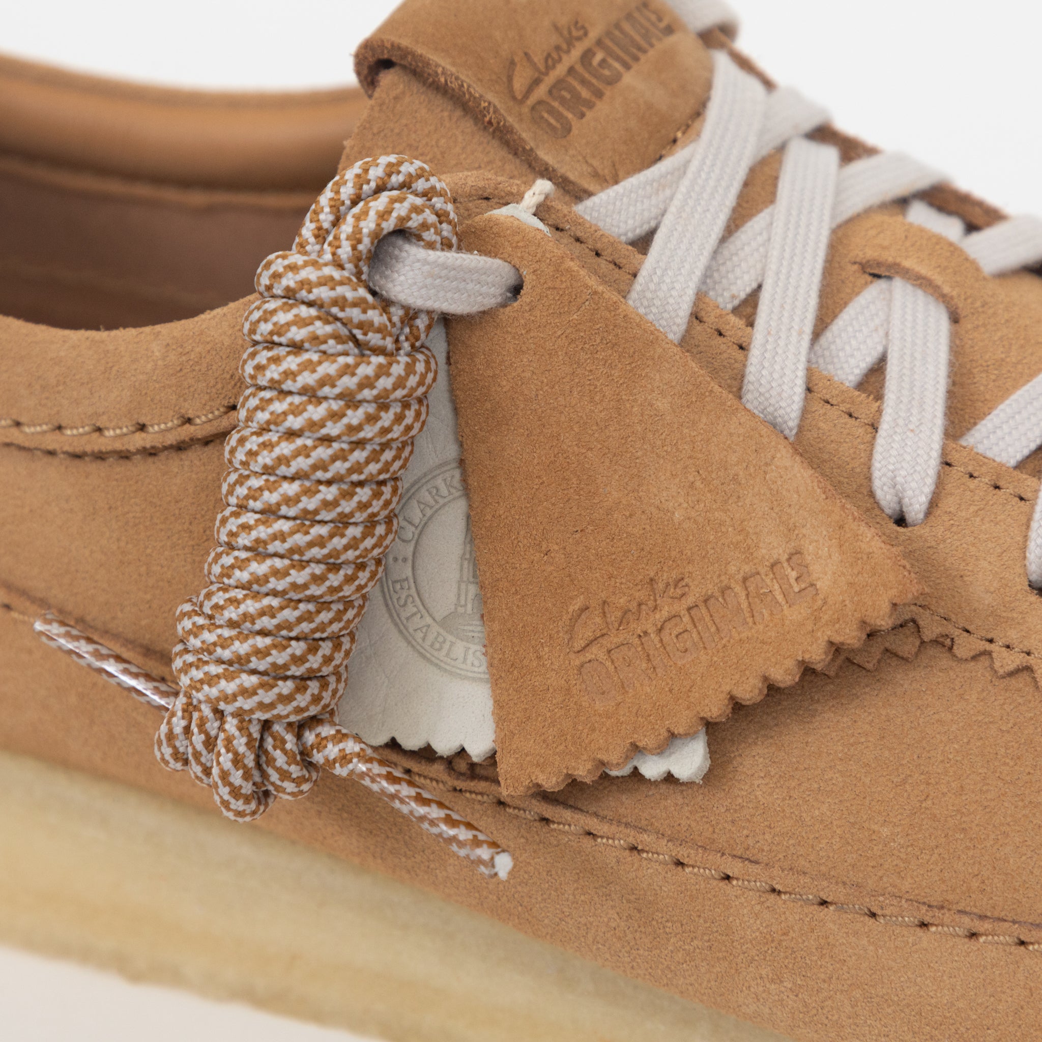 CLARKS ORIGINALS Wallabee Tor Suede Shoes in TAN