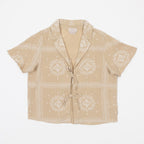 womens brixton tie top bandana pattern beige